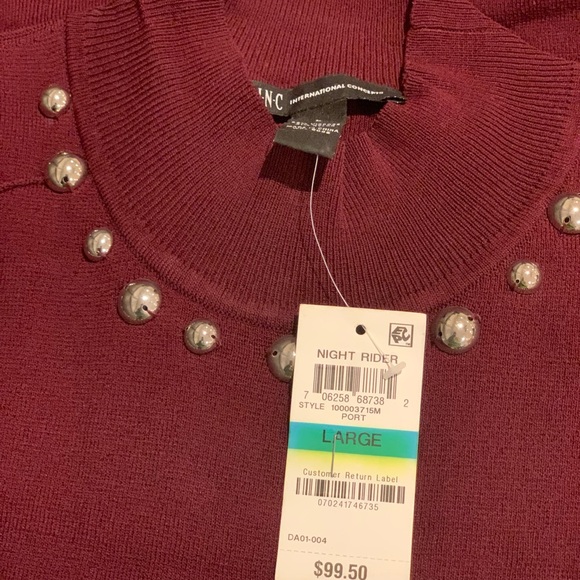 Burgundy inc concepts dress with studded design - Picture 3 of 4